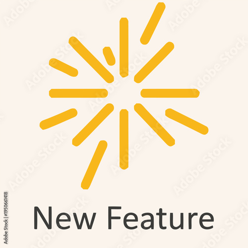 Bright explosion graphic with new feature announcement text below