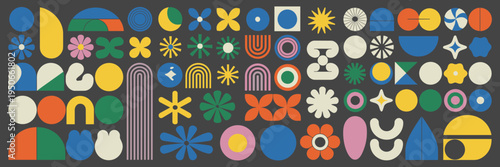 Geometric Abstract Shapes and Icons Collection vector