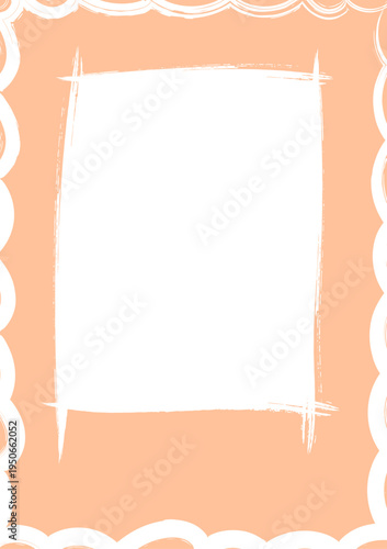 Frame With Brush Border Hand Drawn