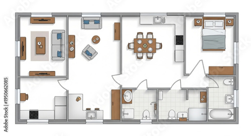 Modern House Floor Plan Layout Design.