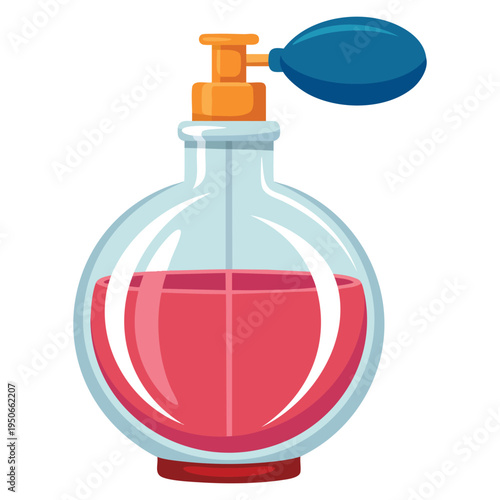 Vector illustration of classic perfume bottle with refined glass design perfect for fragrance packaging cosmetic branding luxury product showcase and elegant fashion visuals
