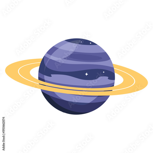 Planet Uranus vector isolated illustration detailed space astronomy design element ideal for science education solar system poster and cosmic themed artwork