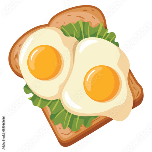 Sandwich with scrambled eggs food icon vector illustration isolated design element suitable for breakfast menu cafe restaurant and meal themes