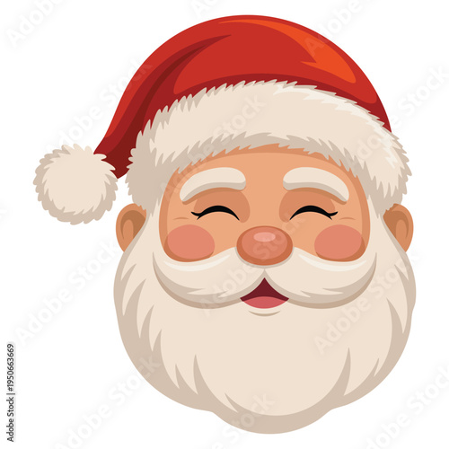 Santa Claus winking face illustration festive character vector design ideal for christmas greeting card holiday decoration and seasonal celebration themes
