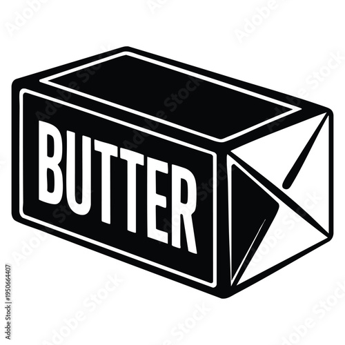 Simple briquette butter vector icon isolated on white background for web design and food product themes