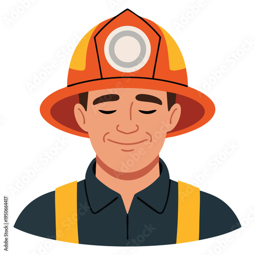 Simple firefighter man profile avatar template design in vector illustration style suitable for emergency service icon rescue team and safety themes