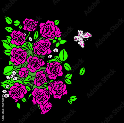 abstract floral background with flowers