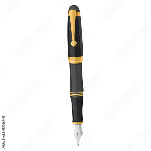 Stationery ballpoint pen illustration ideal for office school supply writing tool and education themed creative artwork
