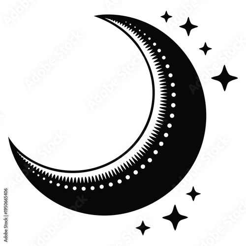 Stars and moon night design element perfect for celestial sky astronomy dream bedtime and cosmic themed illustration