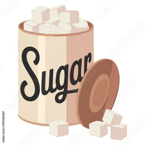 Sugar cubes ingredient vector illustration suitable for dessert baking cooking kitchen packaging sweet food themes and isolated culinary design projects