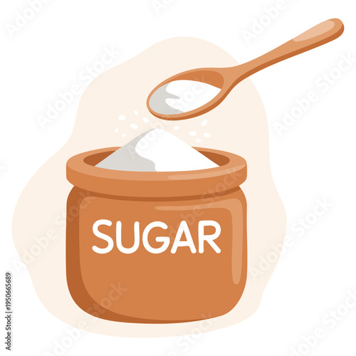 Sugar vector illustration isolated design element ideal for sweet ingredient cooking baking dessert kitchen packaging and food themed creative artwork