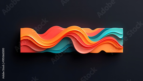 Abstract colorful background design featuring a vibrant rainbow wave pattern and curved vector lines for a modern business banner template or artistic web backdrop illustration
