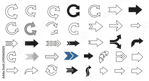 Collection of various arrow symbols and icons.