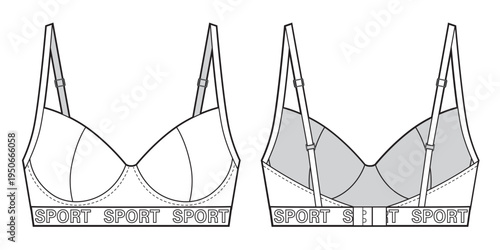 Womans underwear, rib with sport letters