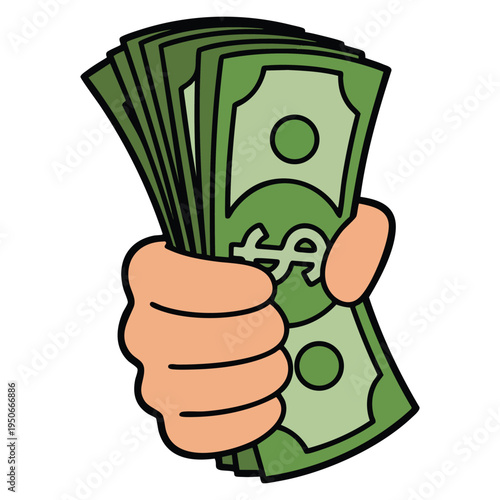 Vector icon symbol of grab money concept illustrating financial success profit opportunity cash reward and business growth suitable for finance and marketing visuals