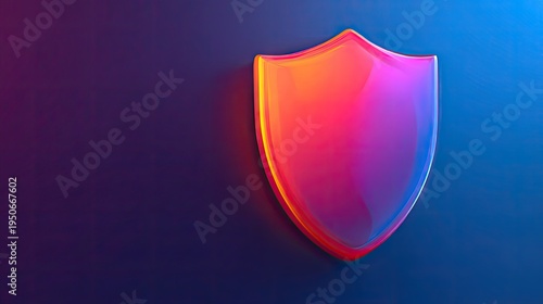 Free Download Vibrant shield symbol on dark blue background for security concepts - GFXLoad