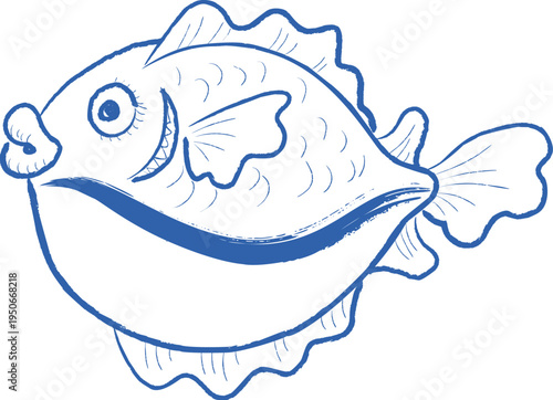 Fish Smiling Sketch Doodle
