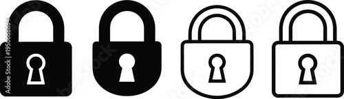 Four different types of locks side by side