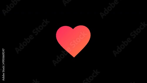 Animated heart icon transition from outline to solid fill with a vibrant gradient for digital engagement