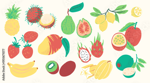 Fruit Collection Hand Drawn Set