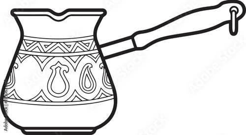 Azerbaijani copper cezve coffee pot icon isolated on white background