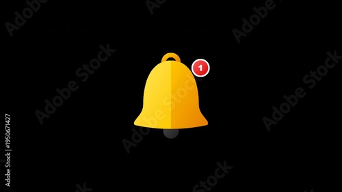 Animated digital alert bell icon with a new notification indicator ringing, symbolizing important updates and instant communication on various