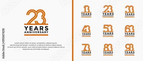 anniversary vector logo set, brown and black color can be use for celebration