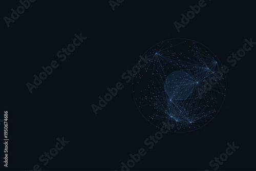 Abstract AI Data Network Technology Background with Digital Nodes and Connection Lines