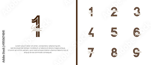 anniversary vector logo set, black color with handwriting can be use for celebration