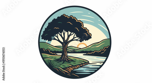 Illustration of a Tree with Foliage.