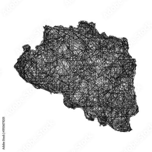 Sketch Rajshahi outline map design