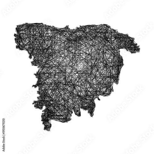 Sketch Sylhet outline map design