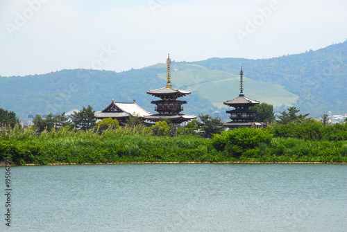 薬師寺　大池からの遠望　奈良市西ノ京町