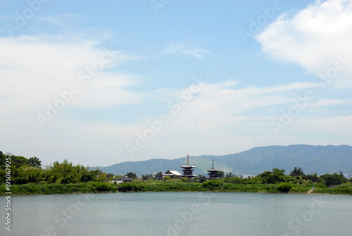 薬師寺　大池からの遠望　奈良市西ノ京町