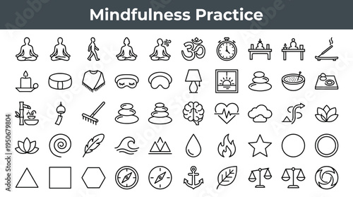 Mindfulness practice elements and relaxation rituals associated with spiritual balance breathing exercises and gentle body