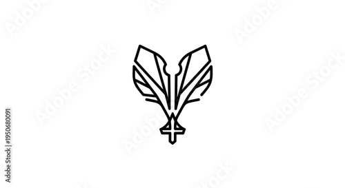a unique abstract emblem with intricate linear patterns and an inverted cross perfect for modern branding or edgy visual art