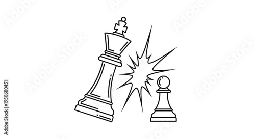 a chess pawn defeats a king in a dramatic checkmate symbolizing an underdog victory in strategy or business challenges