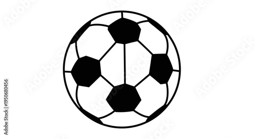 a classic black and white soccer ball illustration perfect for sports graphics game design or athletic themes