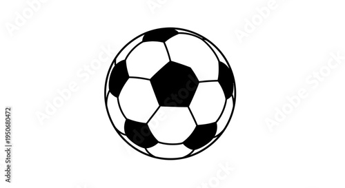 a classic black and white soccer ball depicted on a clean white background ideal for sports branding graphic design or educational content.