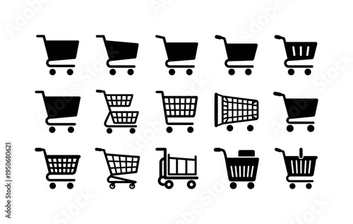 Abandoned shopping cart tilted, broken wheel shopping cart, locked chain shopping cart, overloaded shopping cart full of boxes,