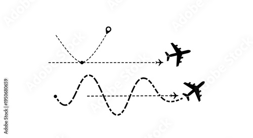 airplane flight paths depicting diverse travel routes and journey concepts ideal for navigation and logistics planning
