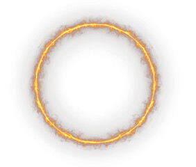 Burning fire circle flame ring with orange glowing energy and magic heat sparks for fantasy game vfx and cinematic portal design 