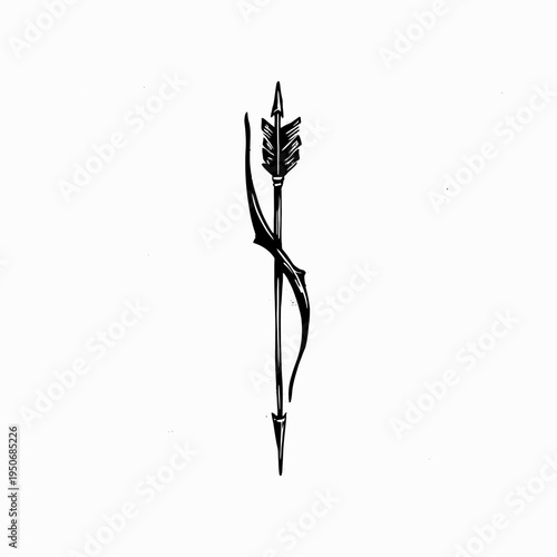 Black and white arrow illustration against white background symbol of aim