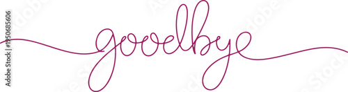 Magenta Goodbye Calligraphy Word Art farewell parting