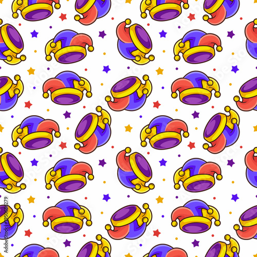 Jester hat seamless pattern