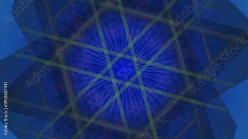 Blue Geometric Shapes with Radial Patterns.
