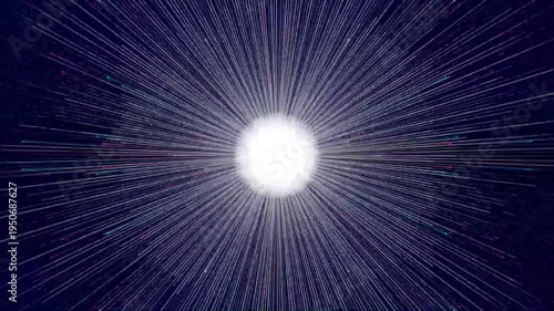 Bright White Light with Radiating Lines.