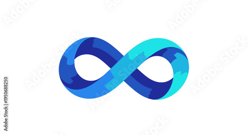 Abstract Infinity Symbol Connection Concept in Blue Tones