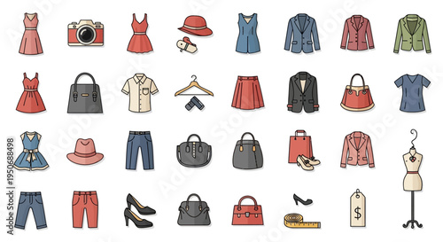 Fashion clothing and accessories collection.