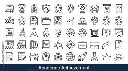 Academic achievement celebration elements connected with finishing studies and entering professional life represented as clean